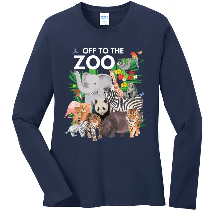 Zoo Animals Safari Party A Day At The Zoo Safari Zoo Animal Ladies Long Sleeve Shirt