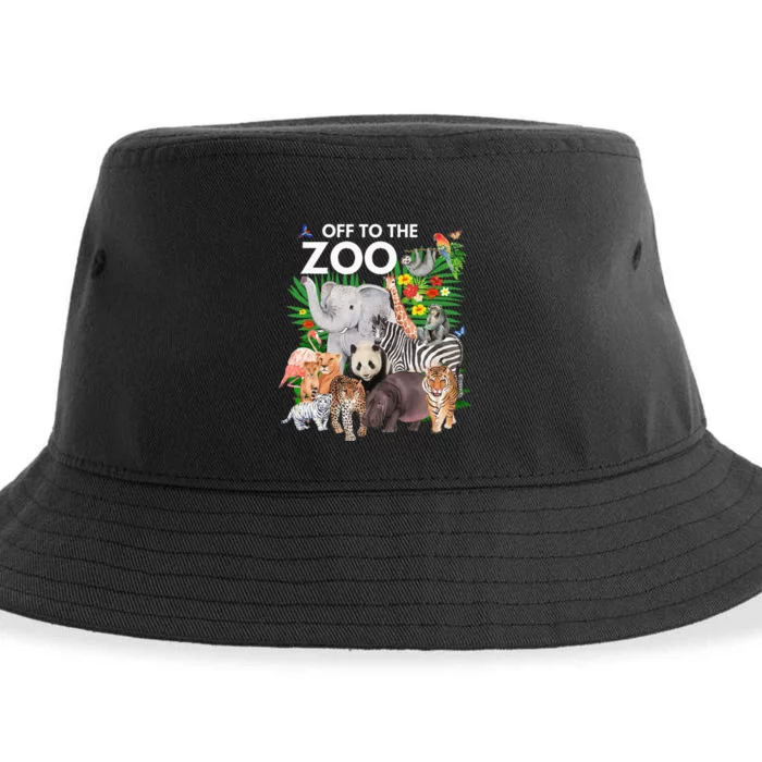 Zoo Animals Safari Party A Day At The Zoo Safari Zoo Animal Sustainable Bucket Hat