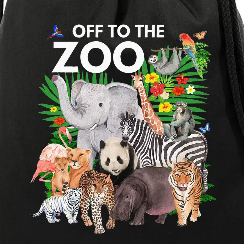 Zoo Animals Safari Party A Day At The Zoo Safari Zoo Animal Drawstring Bag