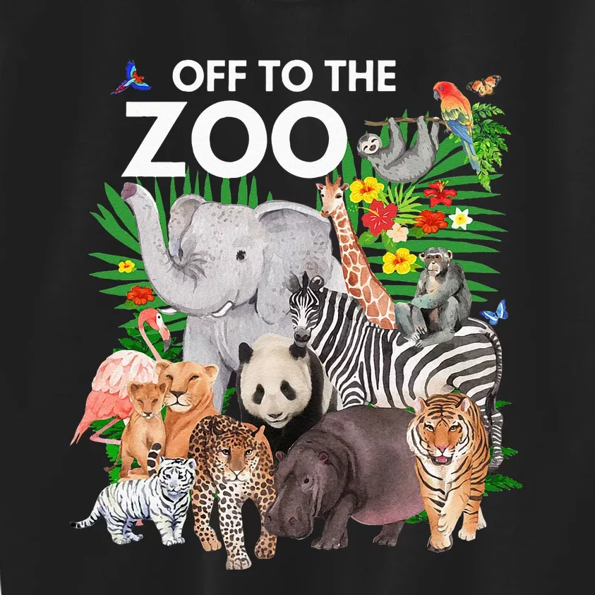 Zoo Animals Safari Party A Day At The Zoo Safari Zoo Animal Kids Sweatshirt