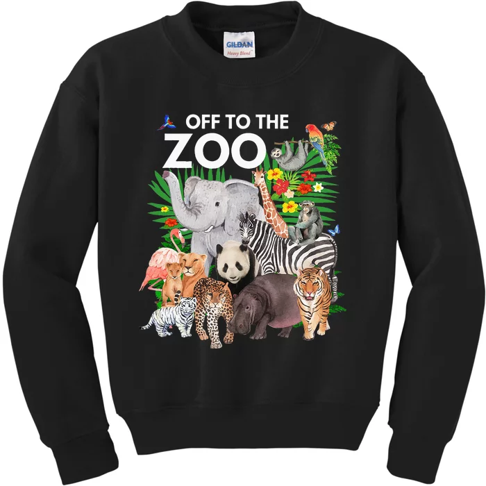 Zoo Animals Safari Party A Day At The Zoo Safari Zoo Animal Kids Sweatshirt