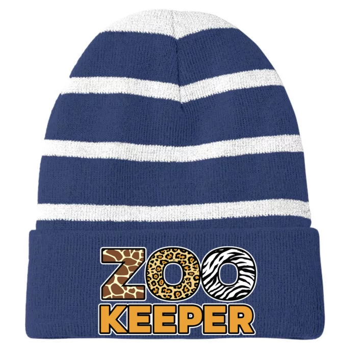 Zookeeper African Savanna Striped Beanie with Solid Band