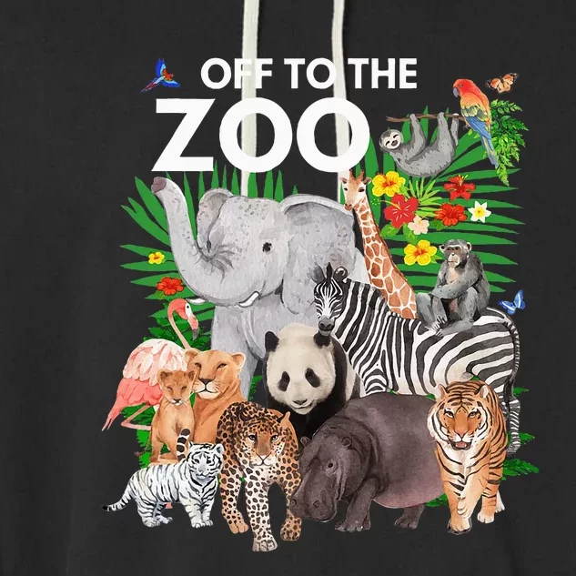 Zoo Animals Safari Party A Day At The Zoo Safari Zoo Animal Garment-Dyed Fleece Hoodie