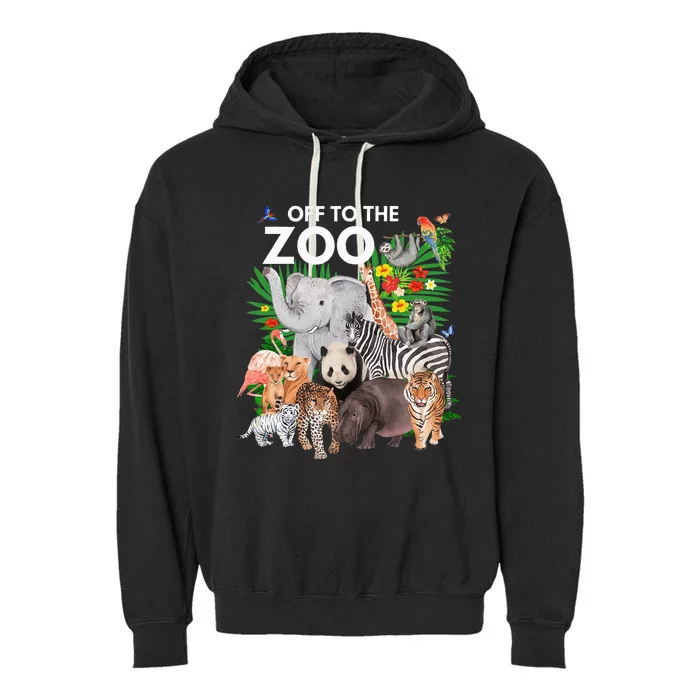 Zoo Animals Safari Party A Day At The Zoo Safari Zoo Animal Garment-Dyed Fleece Hoodie