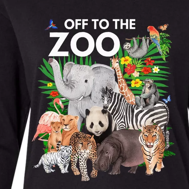 Zoo Animals Safari Party A Day At The Zoo Safari Zoo Animal Womens Cotton Relaxed Long Sleeve T-Shirt