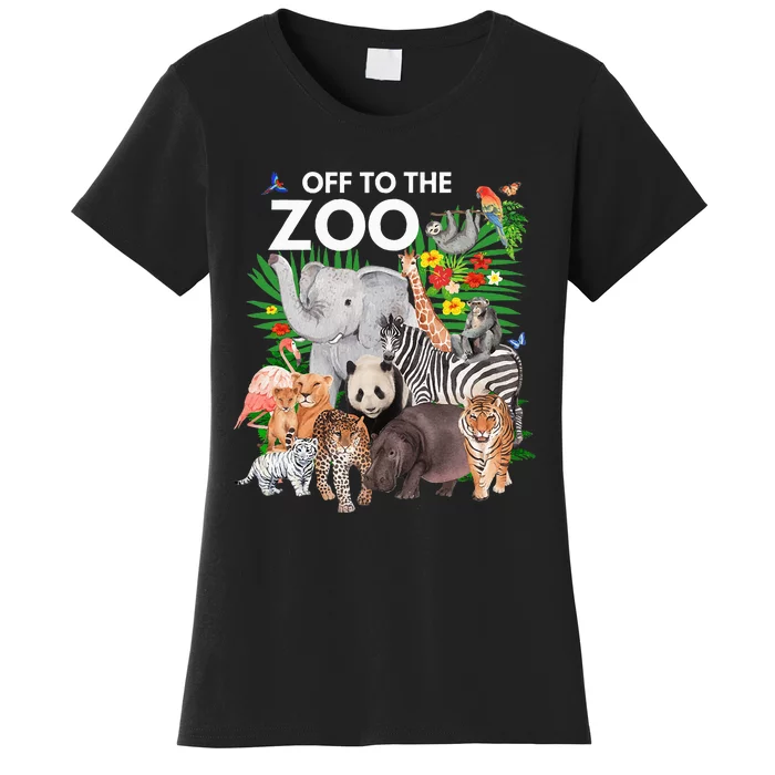 Zoo Animals Safari Party A Day At The Zoo Safari Zoo Animal Women's T-Shirt