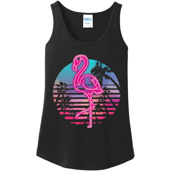 Zoo Animal Tropic Summer Sunrise Gift Flamingo Ladies Essential Tank