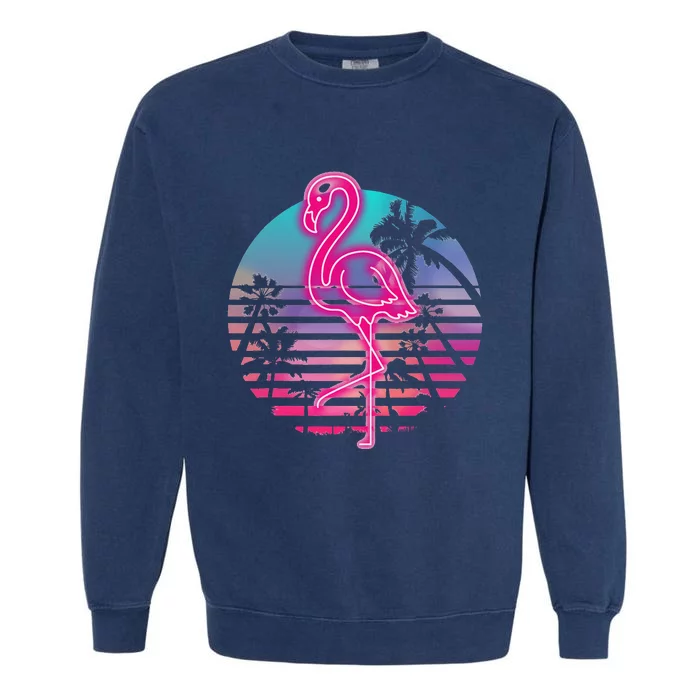 Zoo Animal Tropic Summer Sunrise Gift Flamingo Garment-Dyed Sweatshirt