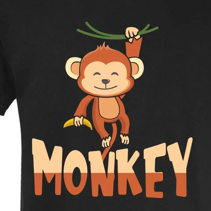 Zoo Animal Toddlers Gift Cute Monkey Garment-Dyed Heavyweight T-Shirt