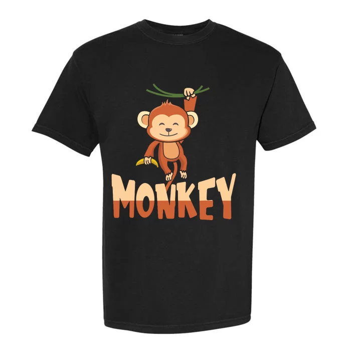 Zoo Animal Toddlers Gift Cute Monkey Garment-Dyed Heavyweight T-Shirt