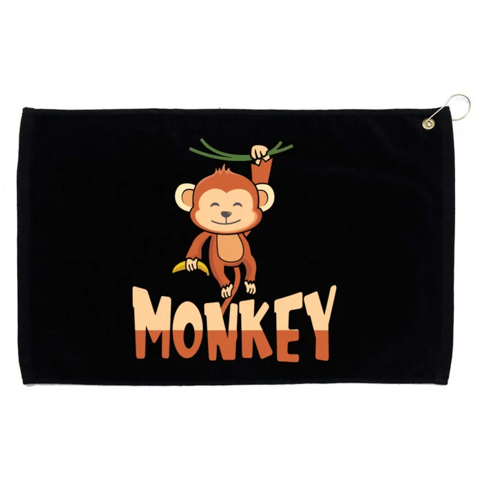 Zoo Animal Toddlers Gift Cute Monkey Grommeted Golf Towel