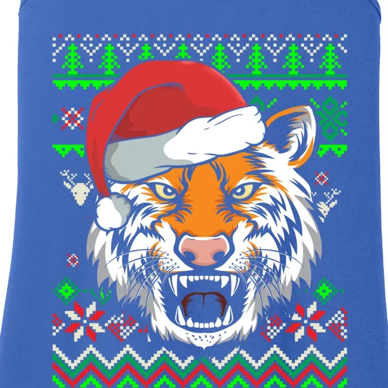 Zoo Animal Ugly Christmas Tiger Gift Ladies Essential Tank