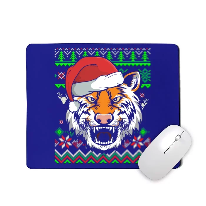 Zoo Animal Ugly Christmas Tiger Gift Mousepad