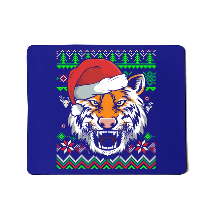 Zoo Animal Ugly Christmas Tiger Gift Mousepad