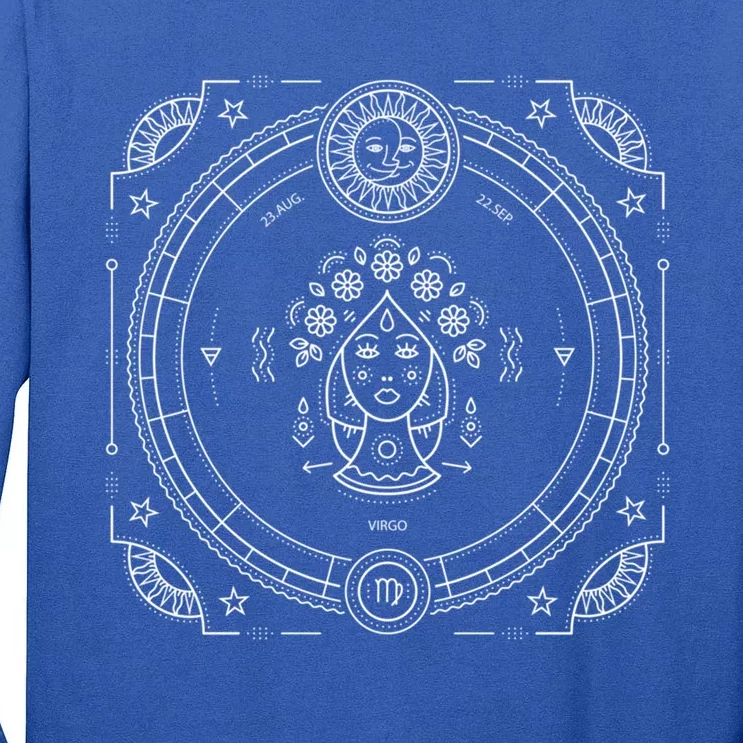 Zodiac Astrology Virgo Sun Sign Moon Natal Gift Great Gift Tall Long Sleeve T-Shirt