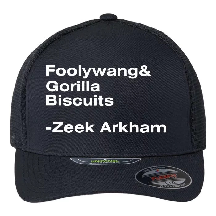 Zeek Arkham Wearing Foolywang Gorilla Biscuits Flexfit Unipanel Trucker Cap