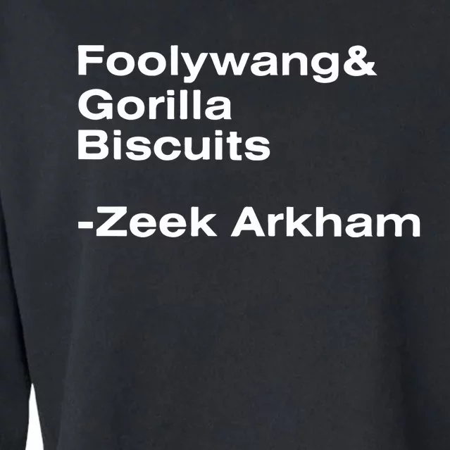 Zeek Arkham Wearing Foolywang Gorilla Biscuits Cropped Pullover Crew