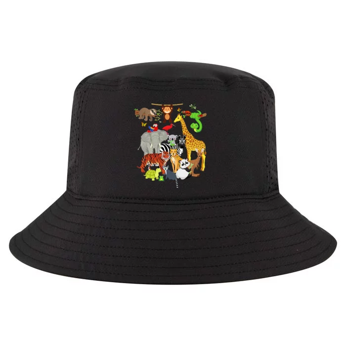 Zoo Animals Wildlife Birthday Party Zoo Day 26 Animals Cool Comfort Performance Bucket Hat