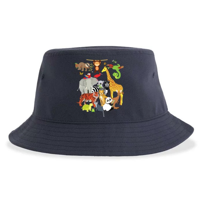 Zoo Animals Wildlife Birthday Party Zoo Day 26 Animals Sustainable Bucket Hat