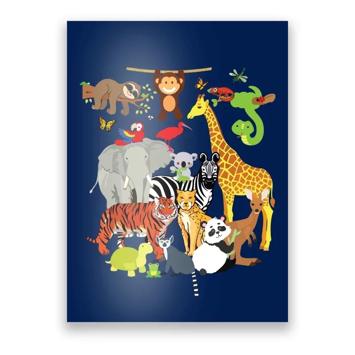 Zoo Animals Wildlife Birthday Party Zoo Day 26 Animals Poster