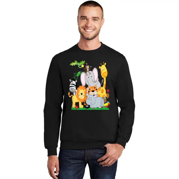 Zoo Animals Wildlife Birthday Party A Day At The Zoo Tall Sweatshirt