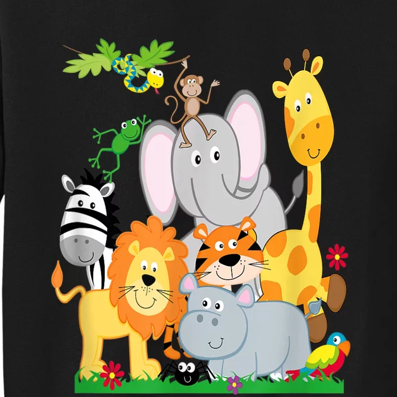 Zoo Animals Wildlife Birthday Party A Day At The Zoo Tall Sweatshirt