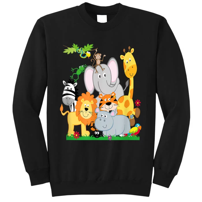 Zoo Animals Wildlife Birthday Party A Day At The Zoo Tall Sweatshirt