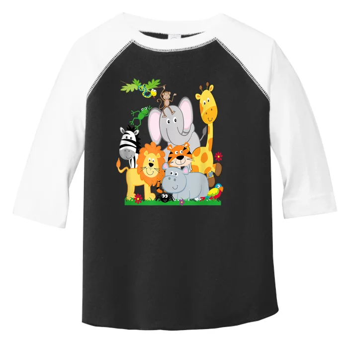 Zoo Animals Wildlife Birthday Party A Day At The Zoo Toddler Fine Jersey T-Shirt