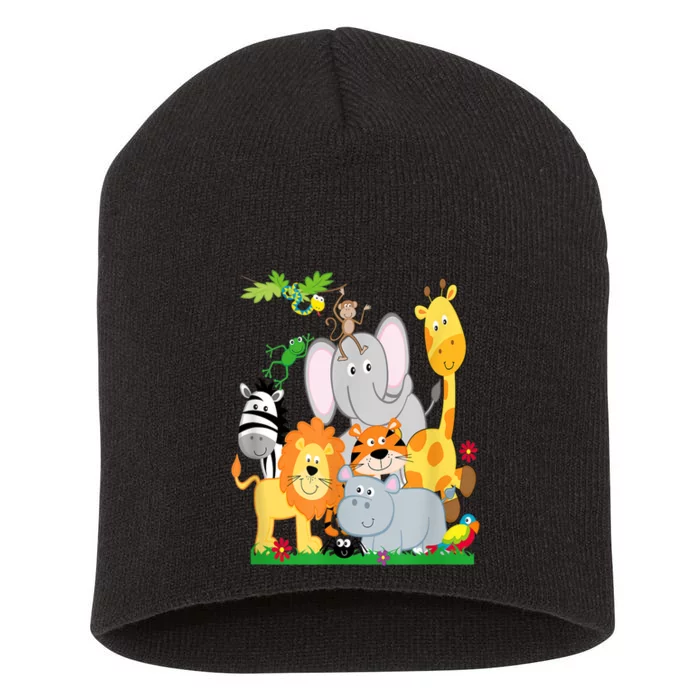 Zoo Animals Wildlife Birthday Party A Day At The Zoo Short Acrylic Beanie