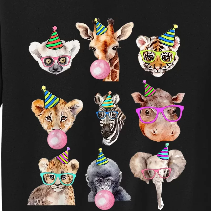 Zoo Animals Wildlife Birthday Party Zoo Day Animals Tall Sweatshirt