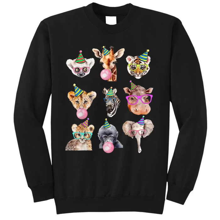 Zoo Animals Wildlife Birthday Party Zoo Day Animals Tall Sweatshirt