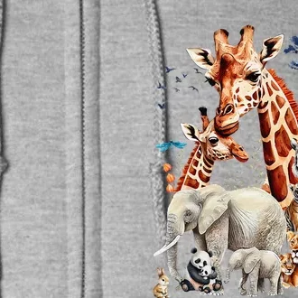 Zoo Animals Wildlife Birthday Party Animal Safari Jungle Full Zip Hoodie