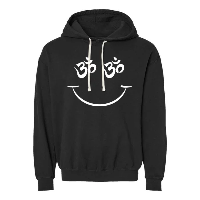 Zen Buddha Buddhist OM AUM Smiley Garment-Dyed Fleece Hoodie