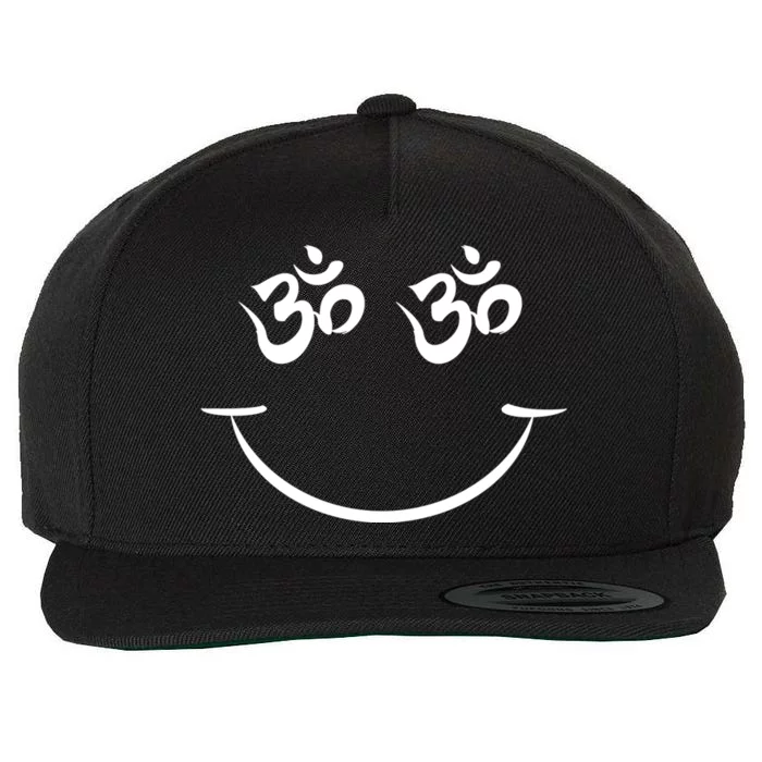 Zen Buddha Buddhist OM AUM Smiley Wool Snapback Cap