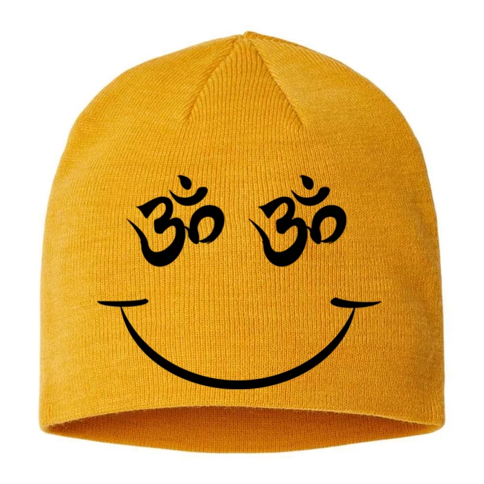 Zen Buddha Buddhist OM AUM Smiley 8 1/2in Sustainable Knit Beanie