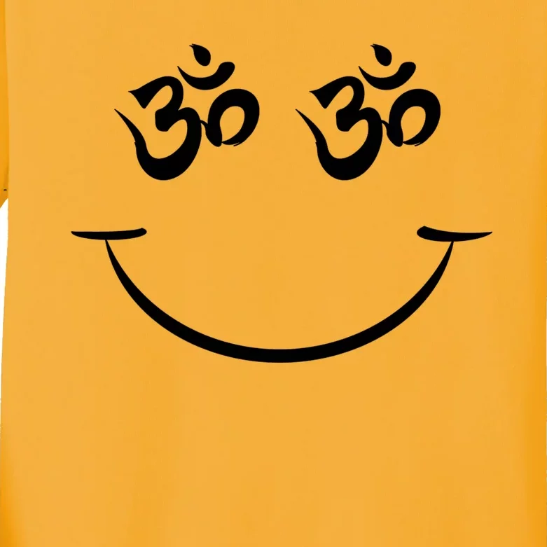 Zen Buddha Buddhist OM AUM Smiley Kids Long Sleeve Shirt