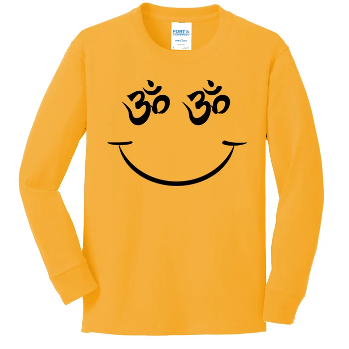 Zen Buddha Buddhist OM AUM Smiley Kids Long Sleeve Shirt