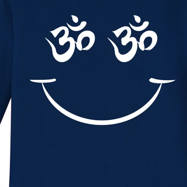 Zen Buddha Buddhist OM AUM Smiley Baby Long Sleeve Bodysuit