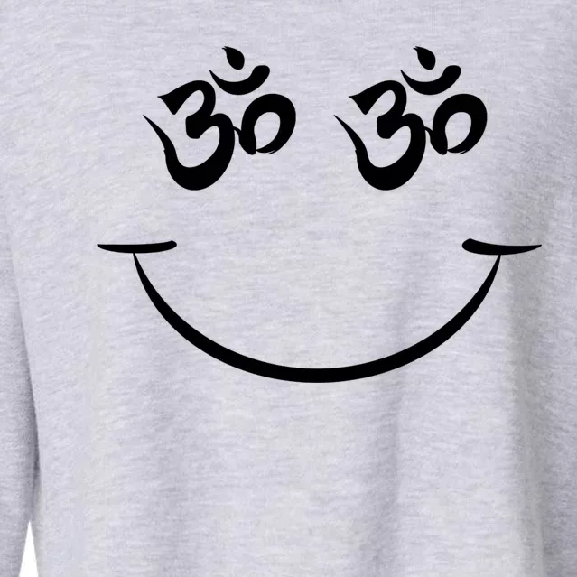 Zen Buddha Buddhist OM AUM Smiley Cropped Pullover Crew