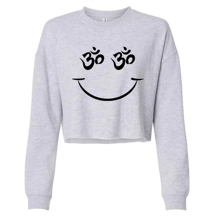 Zen Buddha Buddhist OM AUM Smiley Cropped Pullover Crew