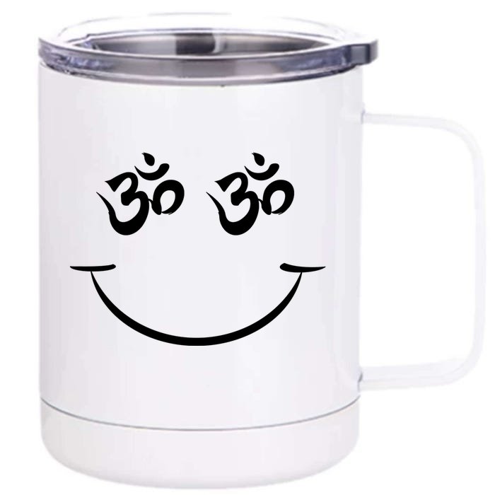 Zen Buddha Buddhist OM AUM Smiley Front & Back 12oz Stainless Steel Tumbler Cup