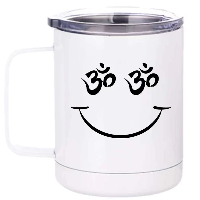 Zen Buddha Buddhist OM AUM Smiley Front & Back 12oz Stainless Steel Tumbler Cup