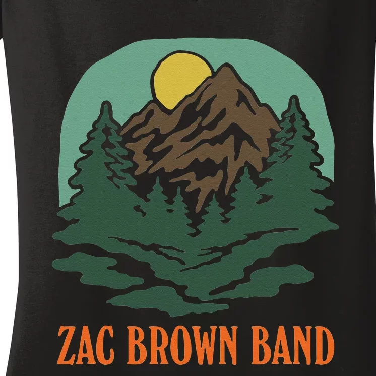 Zac Brown Band Mountain Logo Women's V-Neck T-Shirt