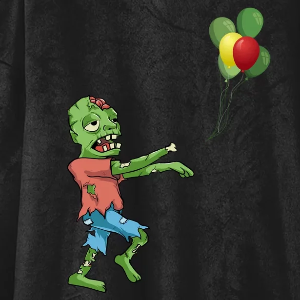 Zombie Birthday Balloon Funny Hooded Wearable Blanket