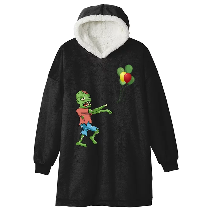 Zombie Birthday Balloon Funny Hooded Wearable Blanket