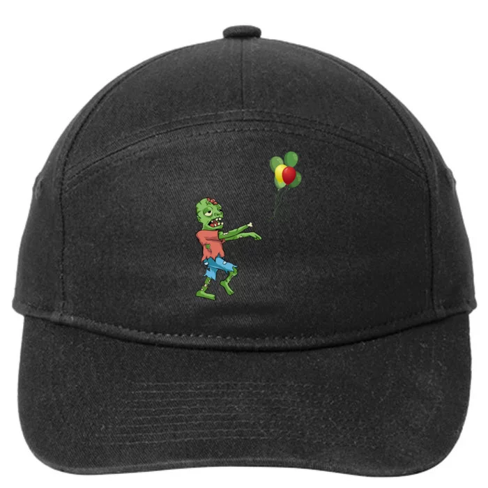 Zombie Birthday Balloon Funny 7-Panel Snapback Hat