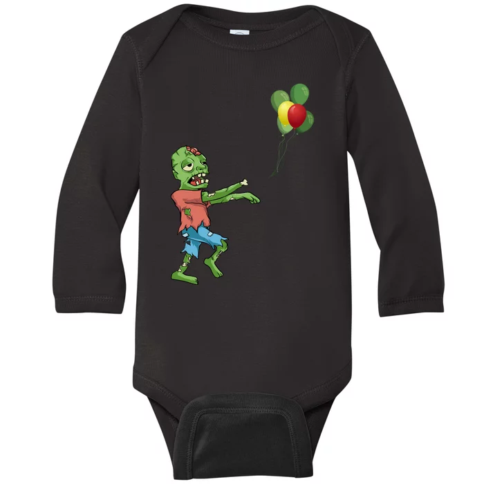 Zombie Birthday Balloon Funny Baby Long Sleeve Bodysuit