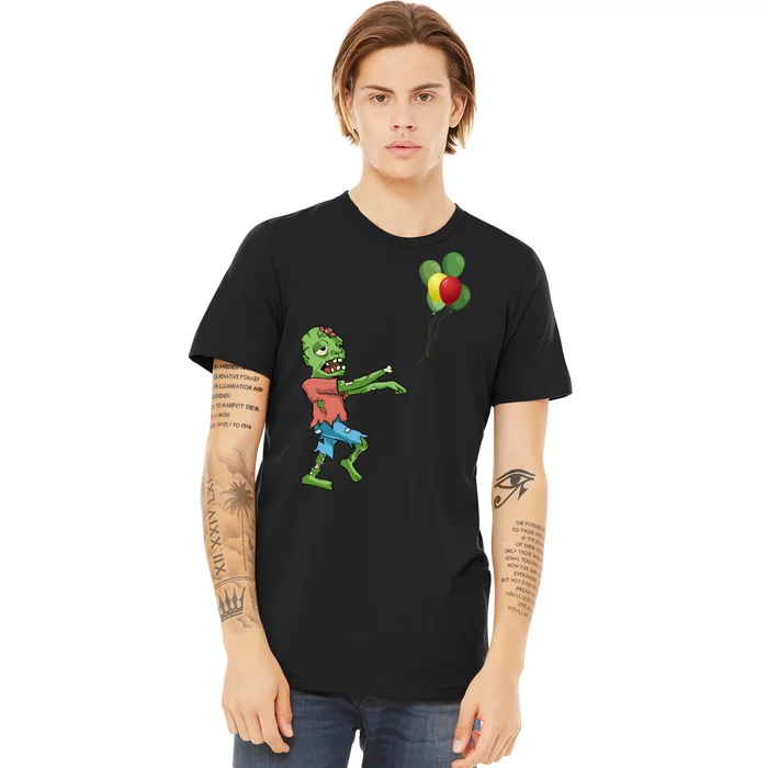 Zombie Birthday Balloon Funny Premium T-Shirt