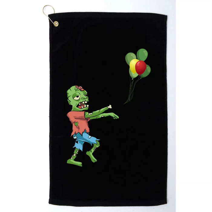 Zombie Birthday Balloon Funny Platinum Collection Golf Towel