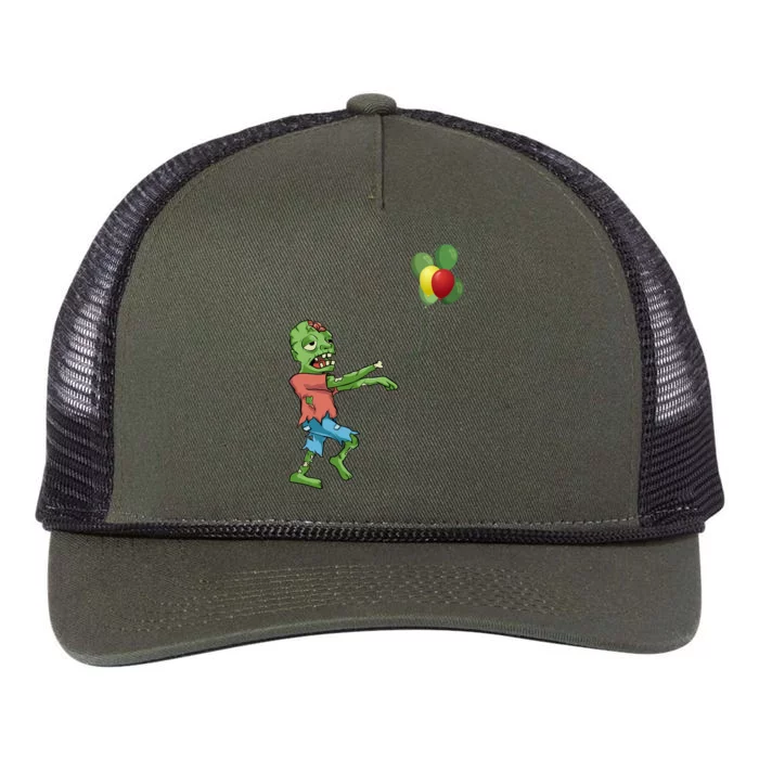 Zombie Birthday Balloon Funny Retro Rope Trucker Hat Cap